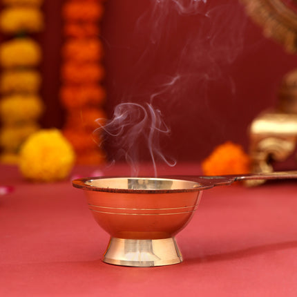 Brass Dhoop Aarti Spoon (9 Inch)