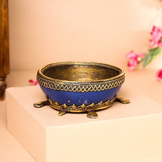 Brass Dhokra Tortoise Bowl