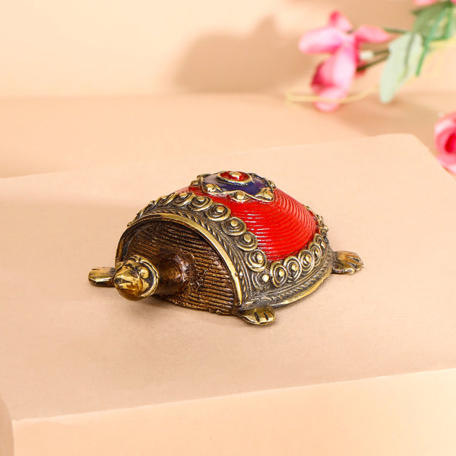 Brass Dhokra Tortoise Vastu/Feng Shui (2 Inch)