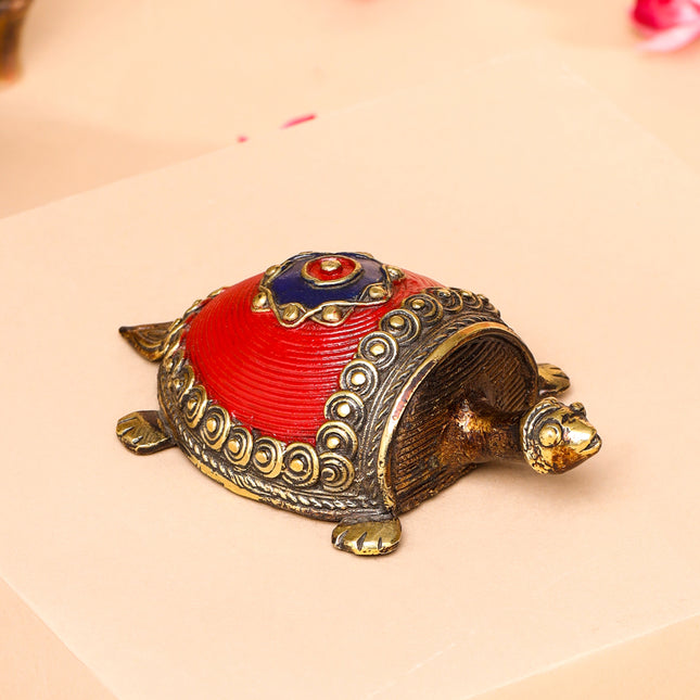 Brass Dhokra Tortoise Vastu/Feng Shui (2 Inch)