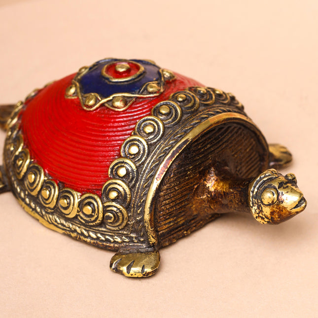 Brass Dhokra Tortoise Vastu/Feng Shui (2 Inch)