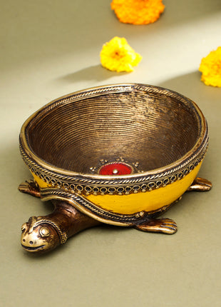 Brass Dhokra Tortoise Bowl