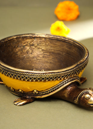 Brass Dhokra Tortoise Bowl