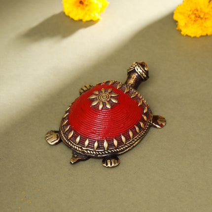 Brass Dhokra Tortoise Vastu/Feng Shui (1.5 Inch)