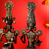 Brass Dhokra Jhitku Mitki Statue (18 Inch)