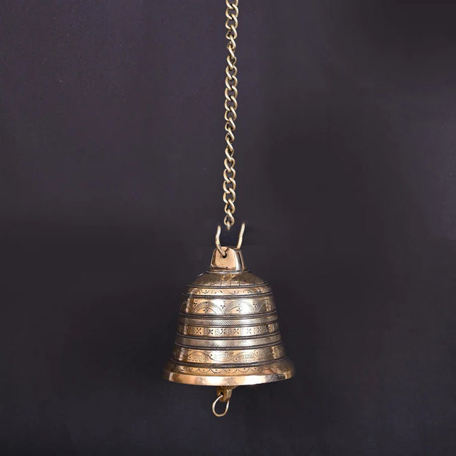 Brass Wall Hanging Temple Bell (25 Inches)