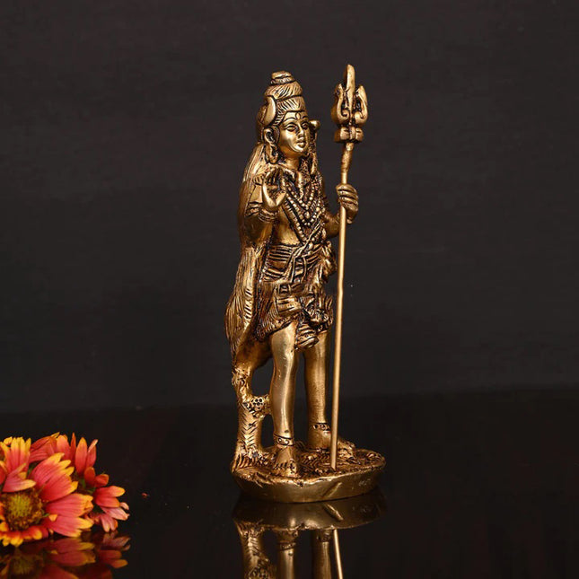 Brass Superfine Standing Shiva Idol (6.2 Inch)