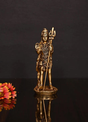 Brass Superfine Standing Shiva Idol (6.2 Inch)