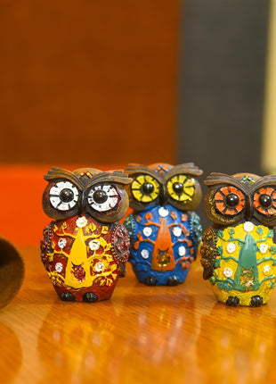 Polyresin Owl Home Decor Gift Set (3 Inch)